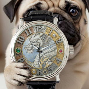 Montre Dragon vintage, Or, bijoux, Art
