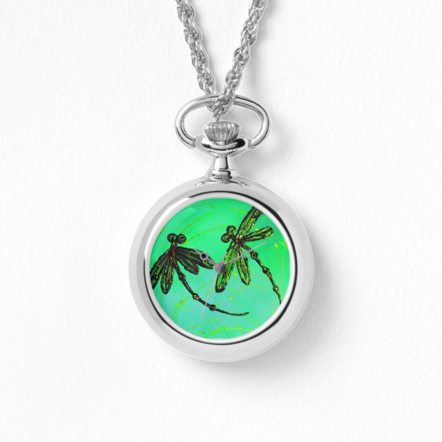 Montre Dragonflies Superbe Vert & Turquoise Twist (Recto)