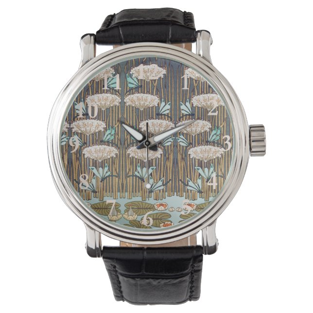 Montre Dragonflies Water Lilies Marais Art Nouveau (devant)