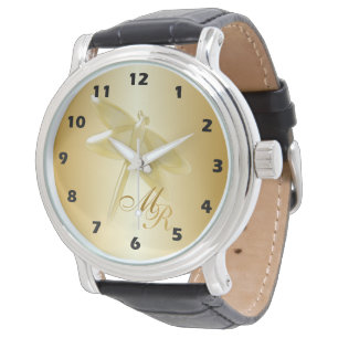 Montre Dragonfly en or monogramme