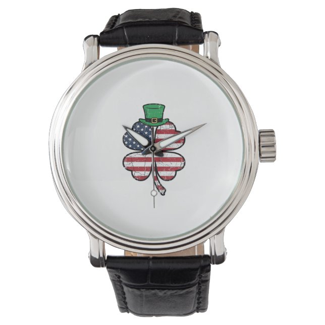 Montre Drape de trèfle vintage St. Patrick (devant)
