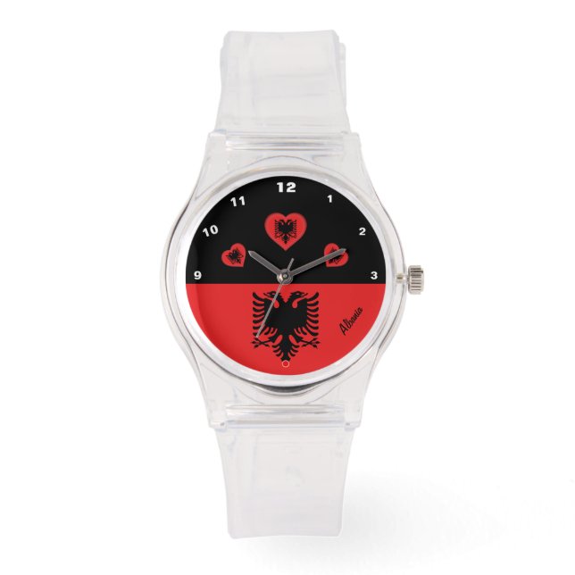 Montre Drapeau albanais & Coeur de mode albanais /fans sp (Recto)