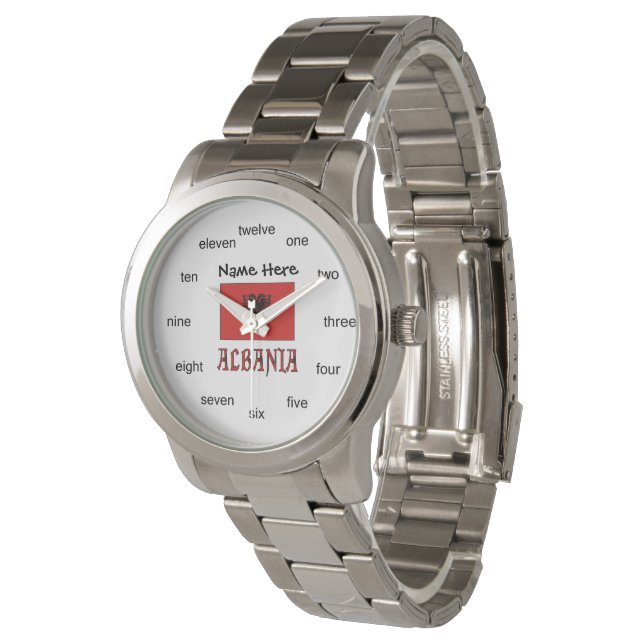 Montre Drapeau albanais personnalisé (Incliné)