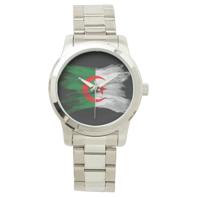 Montre Drapeau Algérie bracelet, drapeau national (devant)