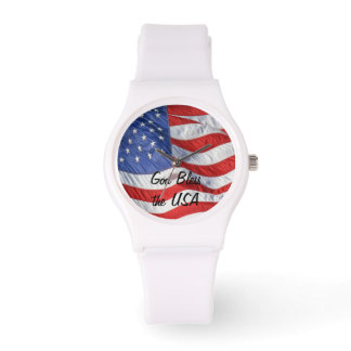 Montre Drapeau américain agitant Personnalisé