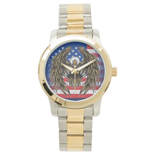 Montre Drapeau américain avec aigle chauve (devant)