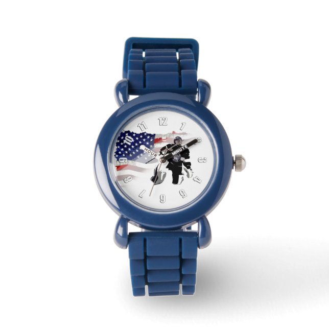 Montre Drapeau américain de hockey (Recto)