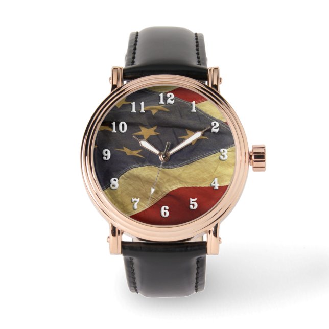 Montre Drapeau américain en détresse (Recto)