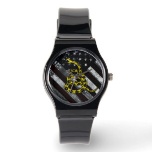 Montre Drapeau américain industriel et horloge serpent
