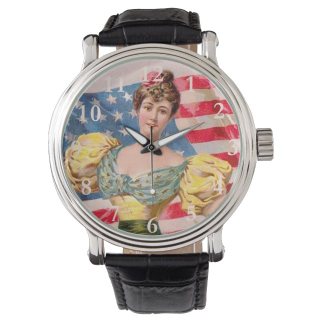 Montre Drapeau américain Lady Liberty Independence (devant)