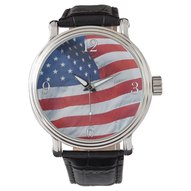 Montre Drapeau américain Patriotique Wristwatch (devant)
