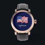 Montre Drapeau Américain Personnalisée<br><div class="desc">Le design est issu d'une œuvre d'art originale.</div>