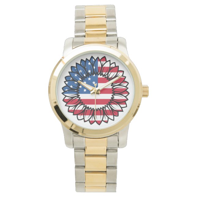 Montre Drapeau américain Tournesol-32222 (devant)