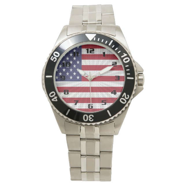 Montre Drapeau américain très patriotique Design moderne (devant)