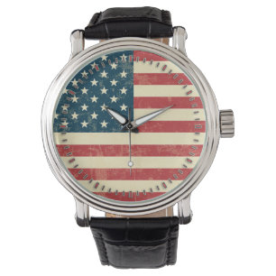 Montre Drapeau américain vieilli