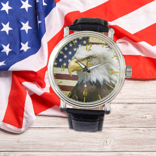 Montre Drapeau américain Vintage avec American Eagle