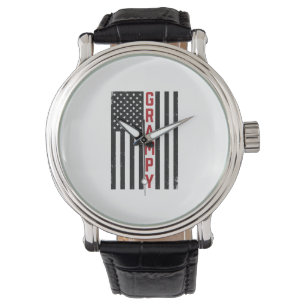 Montre Drapeau américain vintage vectoriel patriote papy