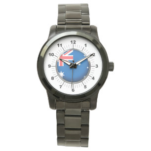 Montre Drapeau australien pour hommes surdimensionné Blac
