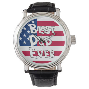 Montre Drapeau Best Papa Ever USA