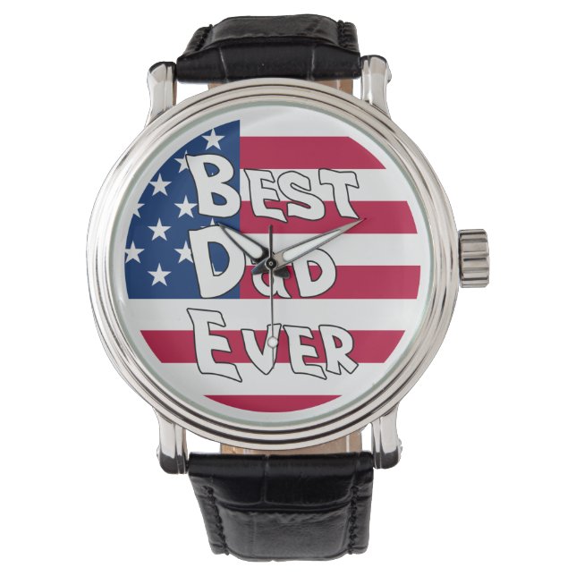 Montre Drapeau Best Papa Ever USA (devant)