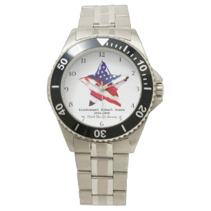 Montre Drapeau bleu blanc rouge peint par vétéran
