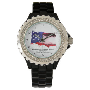 Montre Drapeau bleu de Military Veteran Red White USA de
