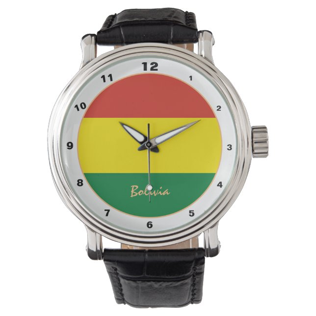 Montre Drapeau bolivien & Bolivie mode tendance / design (devant)