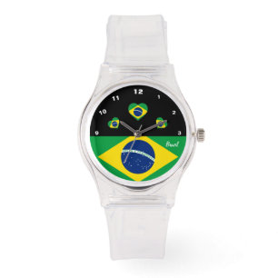 Montre Drapeau brésilien, Coeurs, Brésil /sports