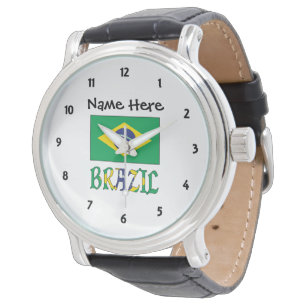 Montre Drapeau brésilien personnalisé Hommes
