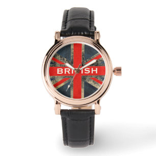 Montre Drapeau britannique Union Jack Custom Leather Stra