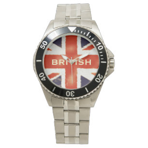 Montre Drapeau britannique Union Jack Custom Stainless St