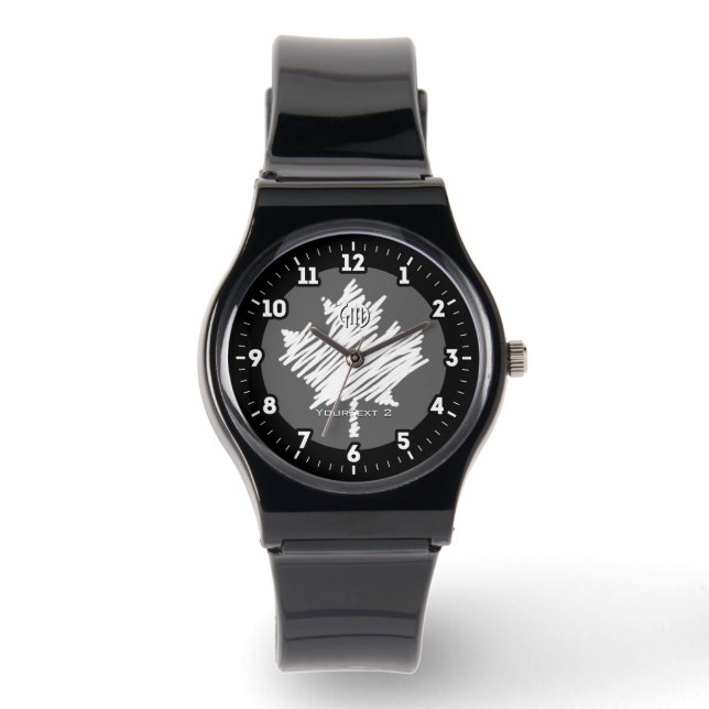 Montre Drapeau canadien Feuille d'érable blanche Personna (Recto)