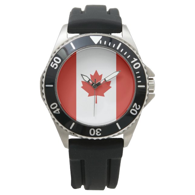 Montre Drapeau canadien (Feuille d'érable) (Canada) (devant)