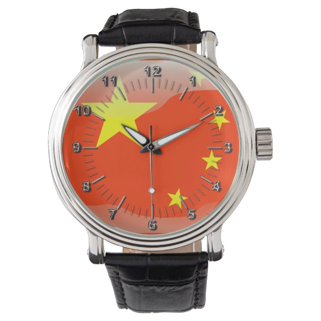 Montre Drapeau chinois laqué (devant)