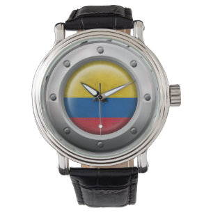 Montre Drapeau colombien industriel avec le graphique en