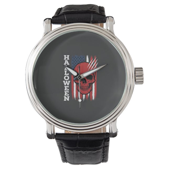 Montre Drapeau crâne Halloween Vector Design_1 (devant)