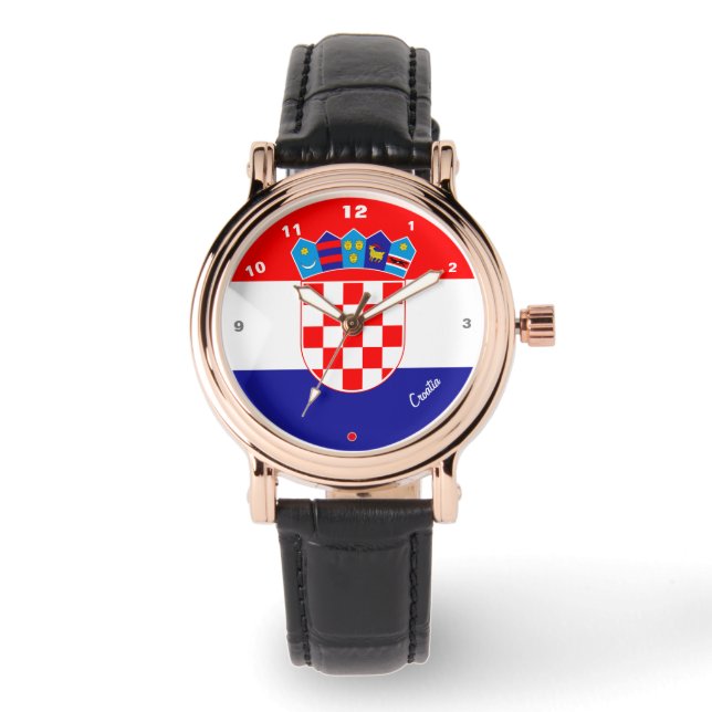 Montre Drapeau croate & Croatie fashion heart /sports (Recto)