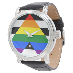 Montre Drapeau d'allié straight de SlipperyJoe, arc-en-ci