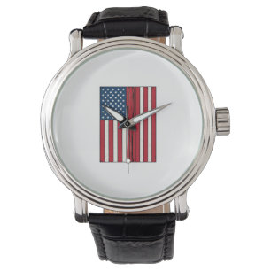 Montre Drapeau de baseball en détresse Conception vectori