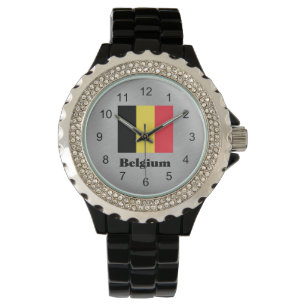 Montre Drapeau de Belgique, étiqueté