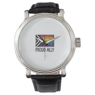 Montre Drapeau de fierté d'allié fier vecteur t-shirt des