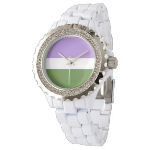 Montre Drapeau de fierté genderqueer de SlipperyJoe lavan
