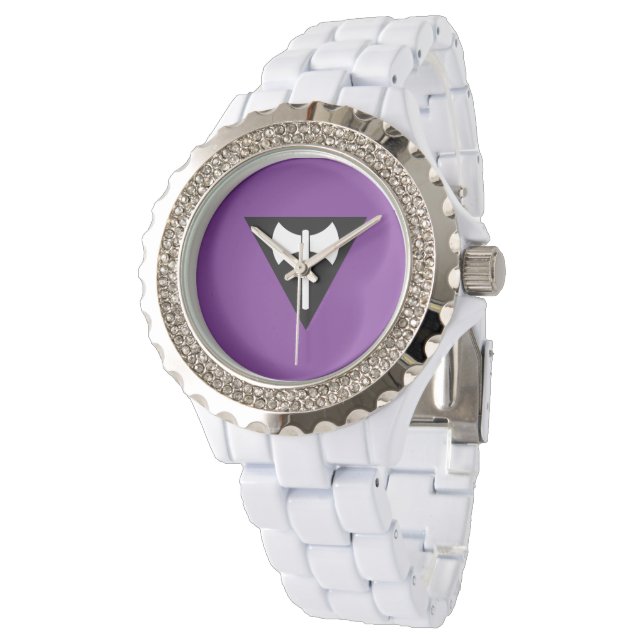 Montre Drapeau de fierté lesbienne SlipperyJoe puissant s (Incliné)