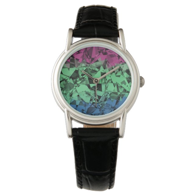 Montre Drapeau de Fierté Polysexuel Groovy Éclectique Rét (devant)