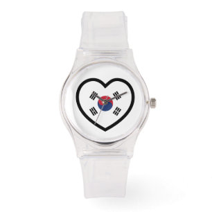 Montre Drapeau de la Corée du Sud Cœur