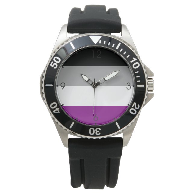 Montre Drapeau de la fierté asexuelle (Ace) (Asexualité) (devant)