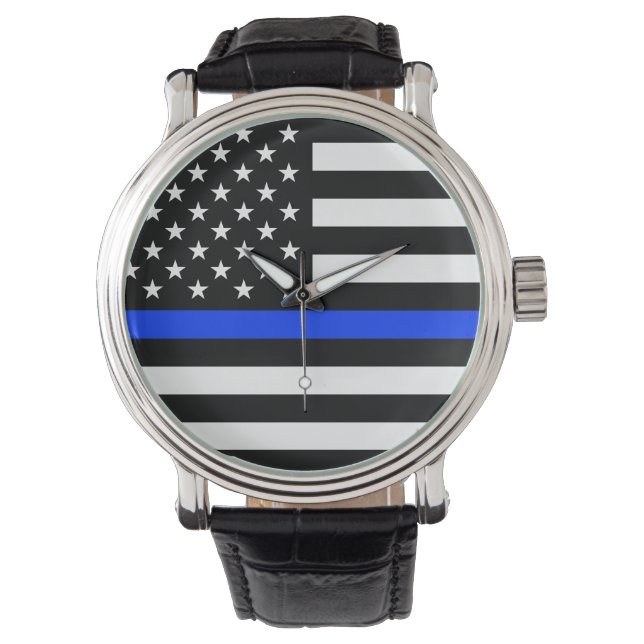 Montre Drapeau de la police Thin Blue Line (devant)