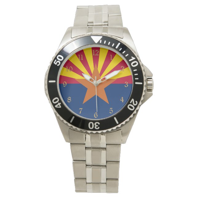 Montre Drapeau de l'Arizona : Étoile de fondation Soleil, (devant)