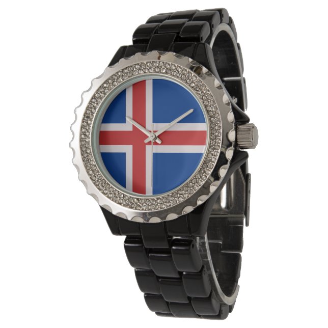 Montre Drapeau de l'Islande (Incliné)