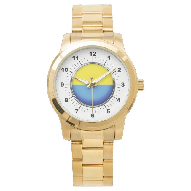 Montre Drapeau de l'Ukraine pour femmes Surdimensionné Go (devant)